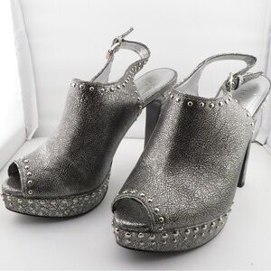 BCBGeneration Metallic Textured Slingback Heels